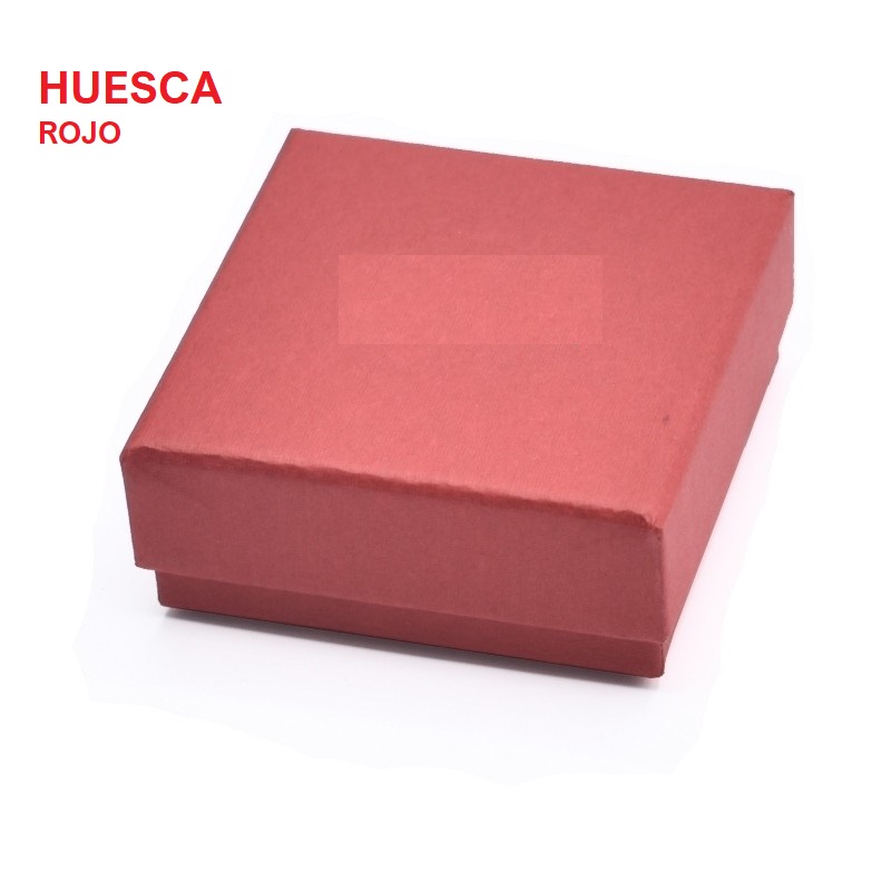 Red HUESCA box, set + chain 65x65x29 mm.